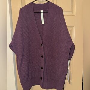 NWT - Size Large Lululemon Knit Button-Front Cardigan (Goodnight Plum)
